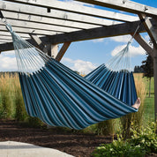 Brazilian Style Cotton Hammock - Blue Lagoon