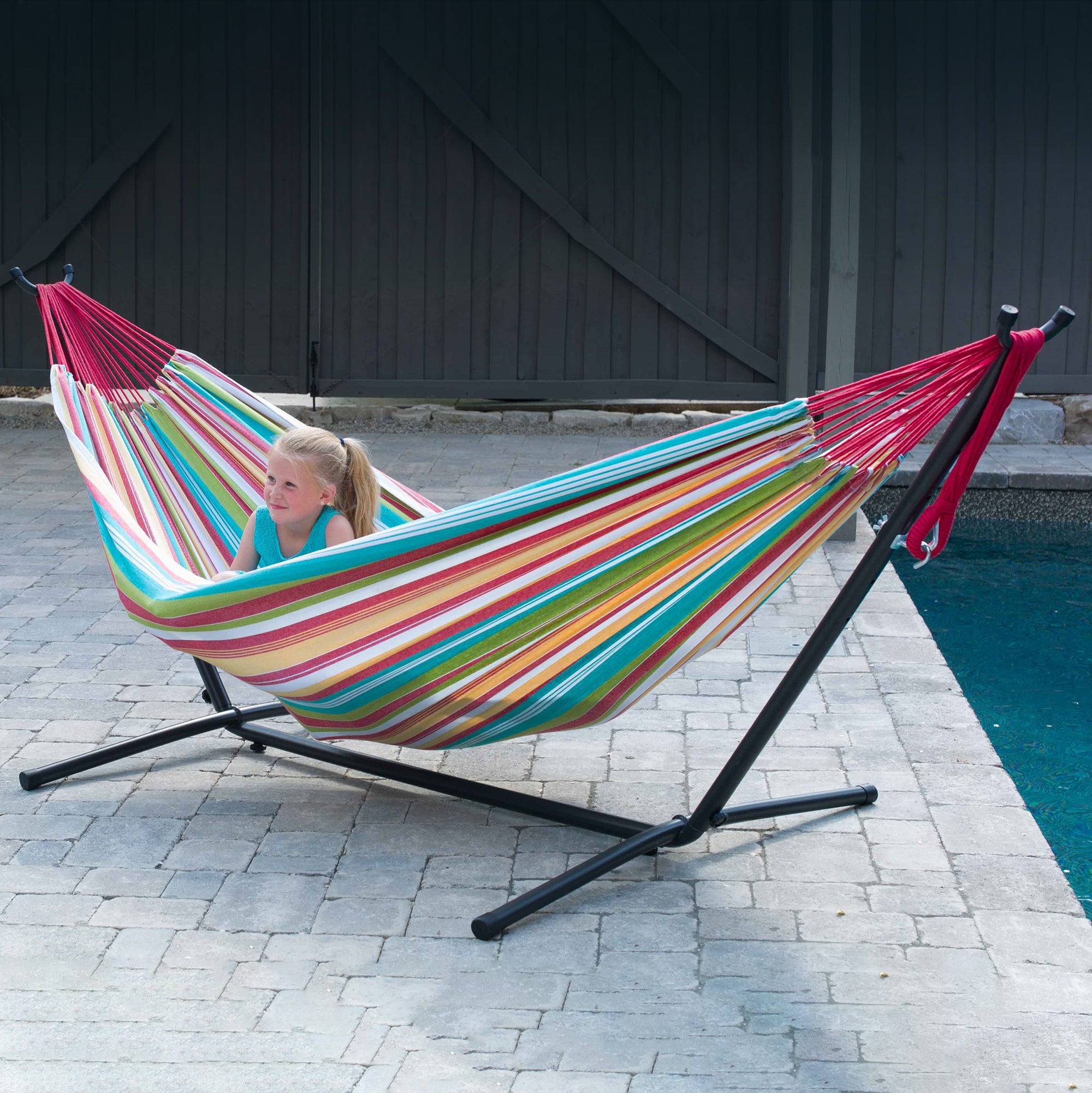 Double Cotton Hammock Bundle (9ft/280cm) - Salsa & Cherry Red