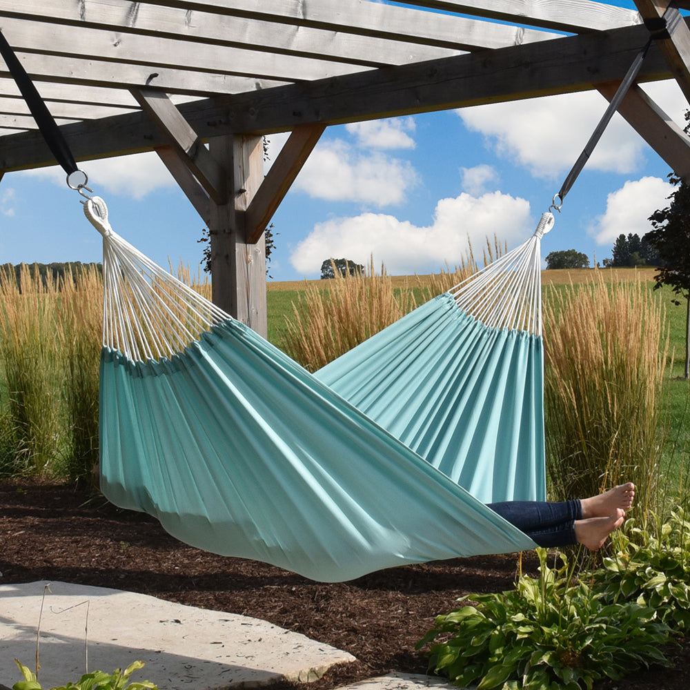 Brazilian Style Polyester Hammock - Aqua