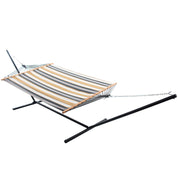 Double Cotton Spreader Bar Hammock with Stand (13ft/ 370 cm) - Desert Moon