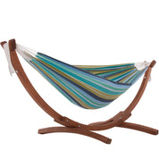 Double Cotton Hammock with Solid Pine Stand (8ft/260cm) - Cayo Reef