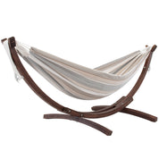 Double Sunbrella® Hammock with Solid Pine Stand (8ft/260cm) - Dove