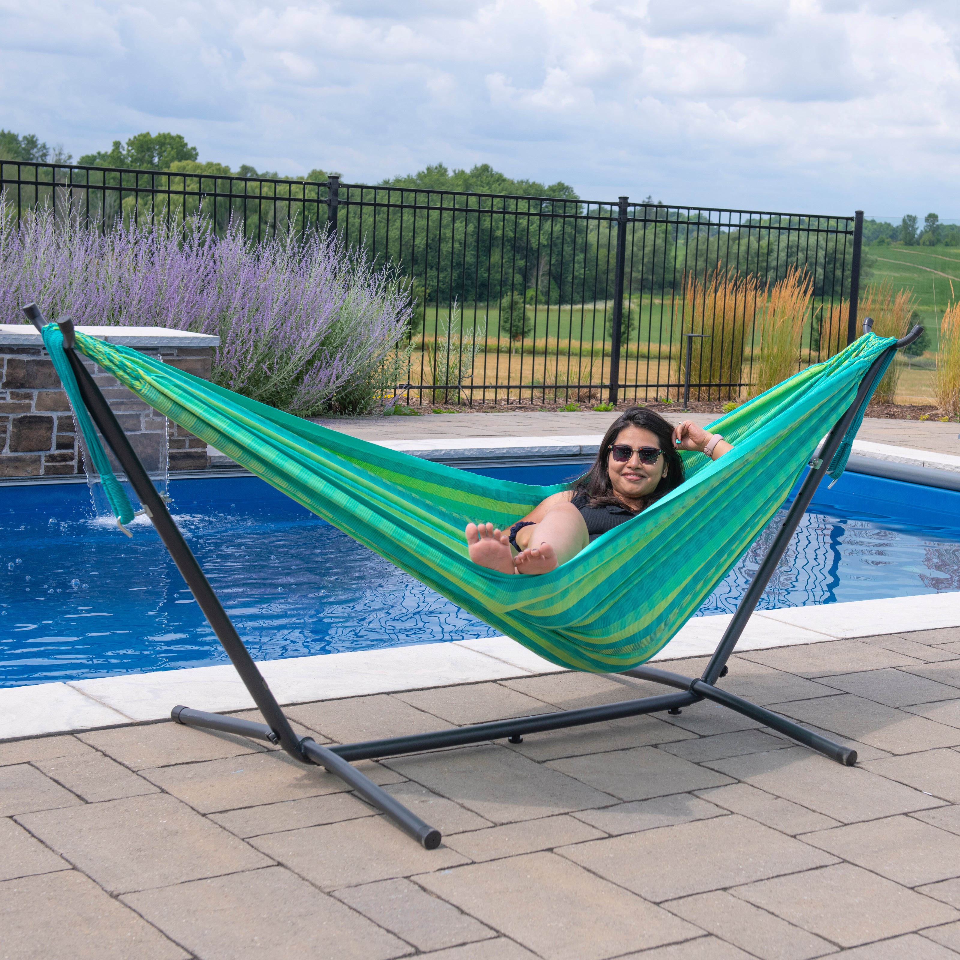 Latin Double Cotton Hammock - Viridis