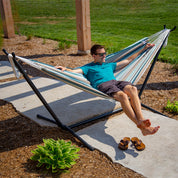 Double Sunbrella® Hammock with Stand (9ft/280cm) - Gateway Mist