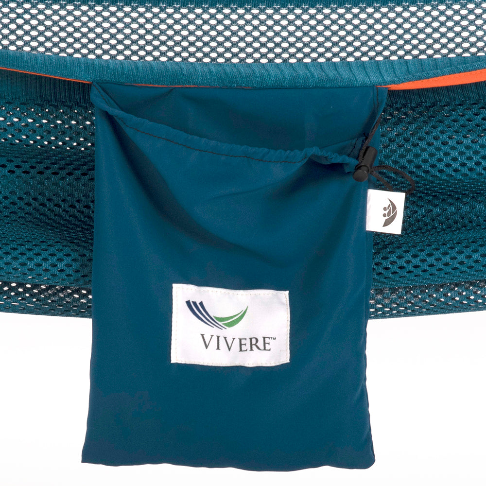 Mesh Camping Hammock - Turquoise & Orange