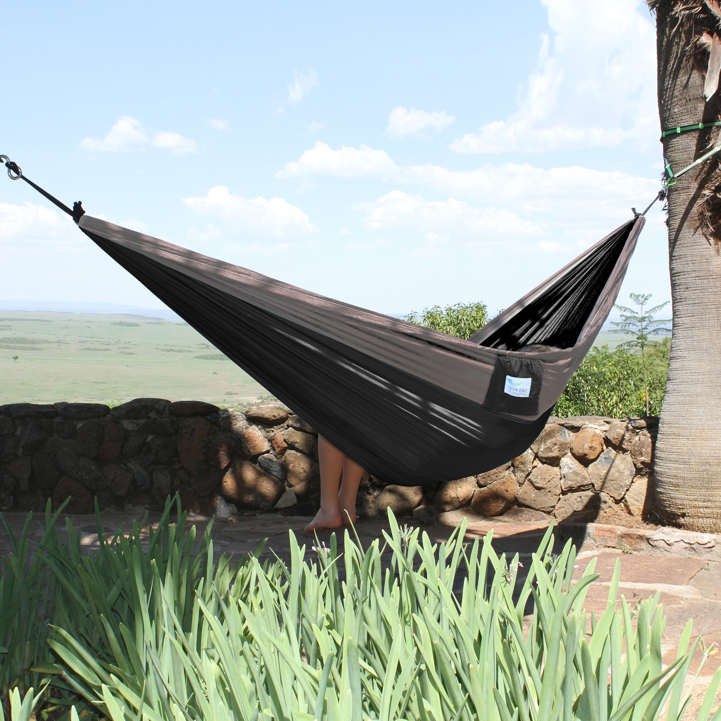 Parachute Camping Hammock - Black & Grey