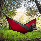 Parachute Camping Hammock - Crimson & Charcoal