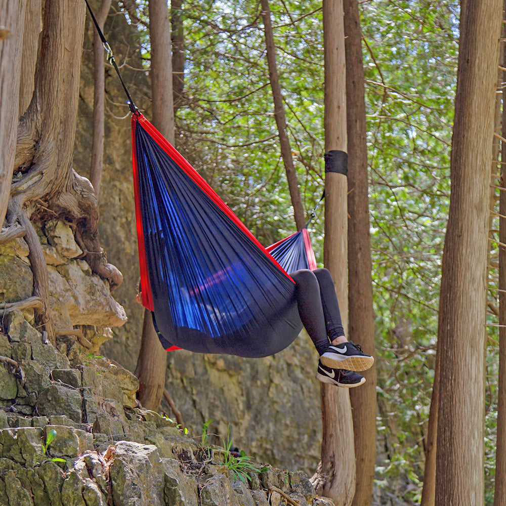 Parachute Camping Hammock - Navy & Red