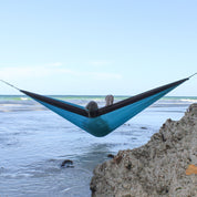 Parachute Camping Hammock - Turquoise & Chocolate