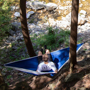 Parachute Camping Hammock - Navy & White