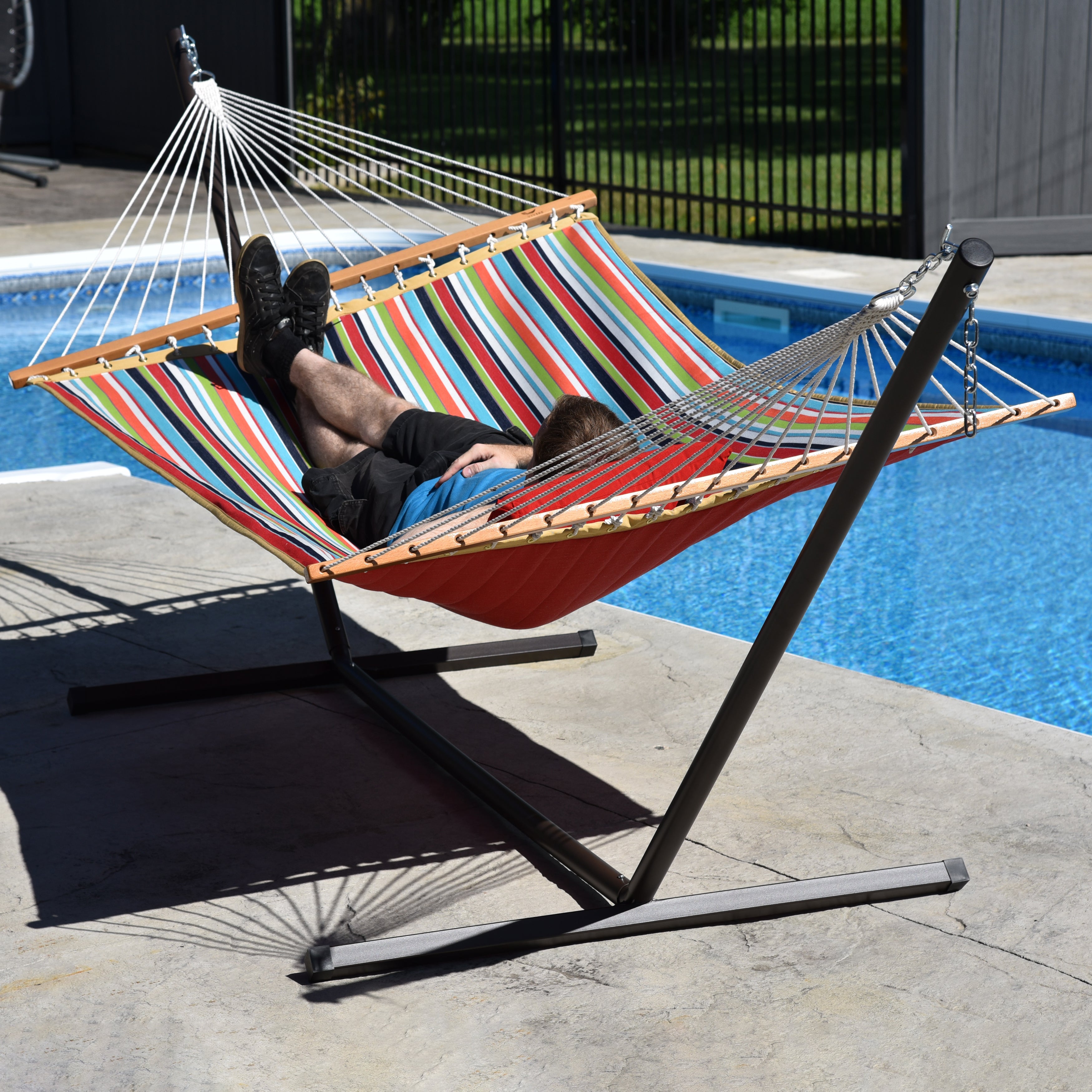 Sunbrella® Quilted Spreader Bar Hammock - Carousel Confetti