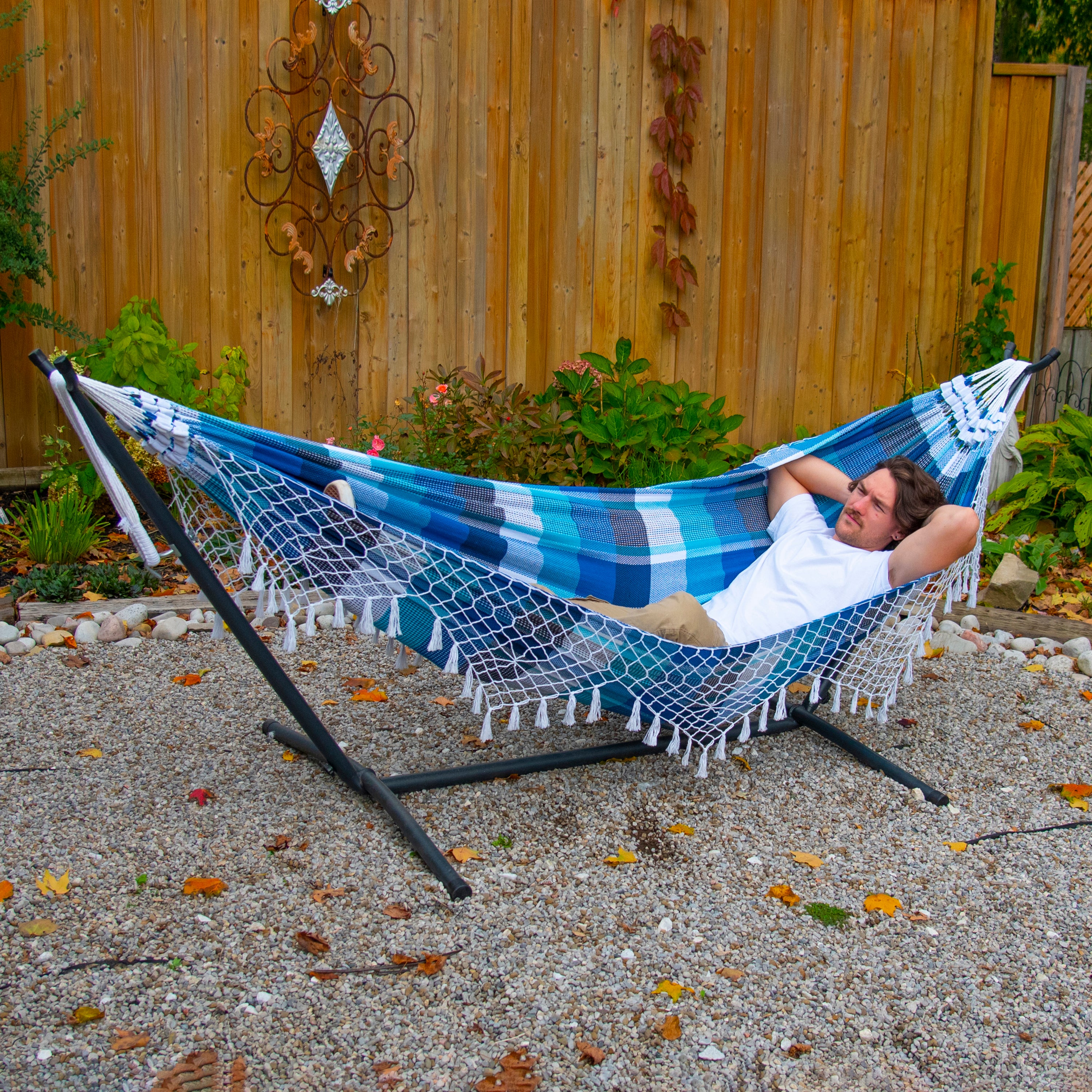 Authentic Brazilian Hammock with Stand (10ft/290cm) - Marina