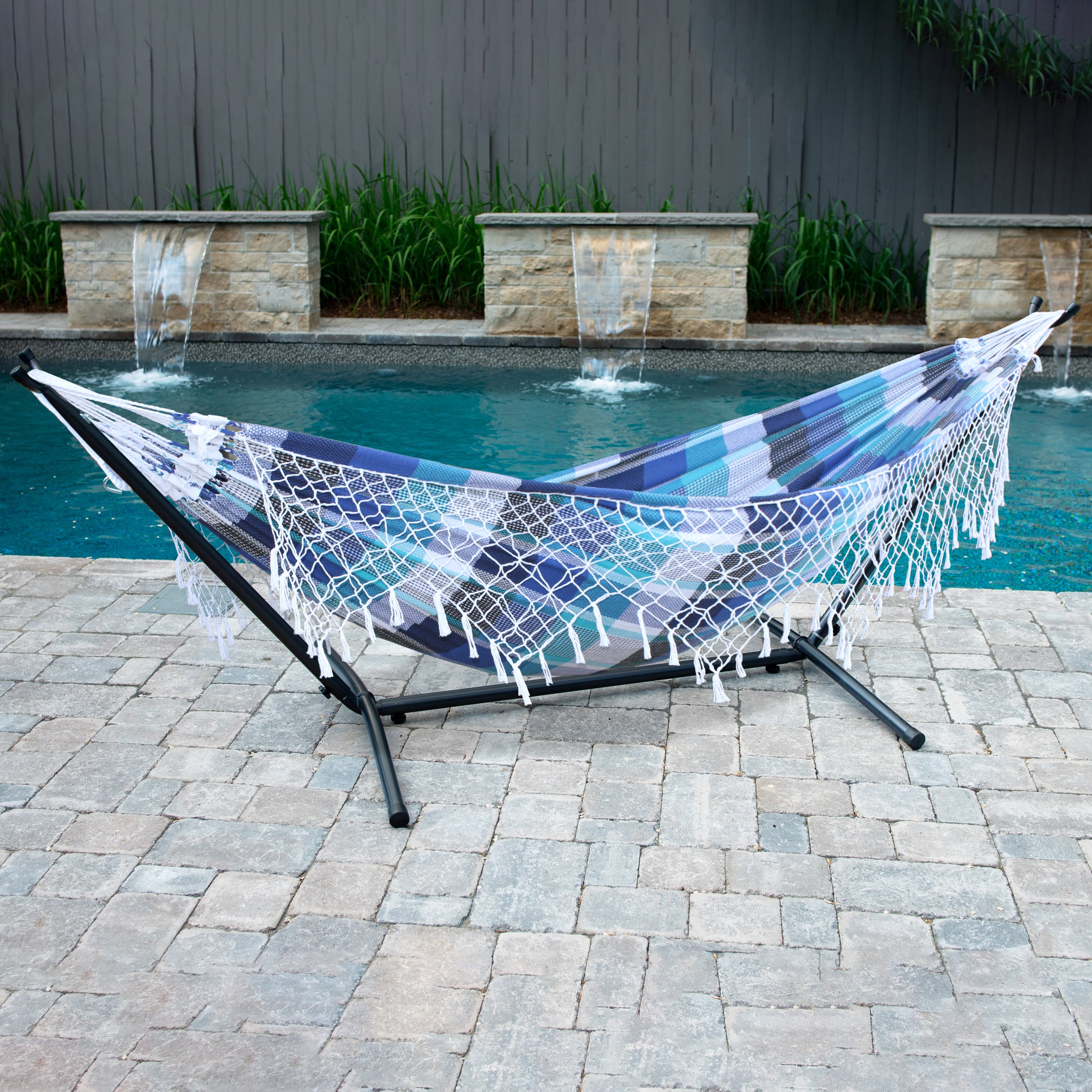 Authentic Brazilian Hammock with Stand (10ft/290cm) - Marina