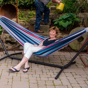 Double Cotton Hammock with Stand (9ft/280cm) - Denim